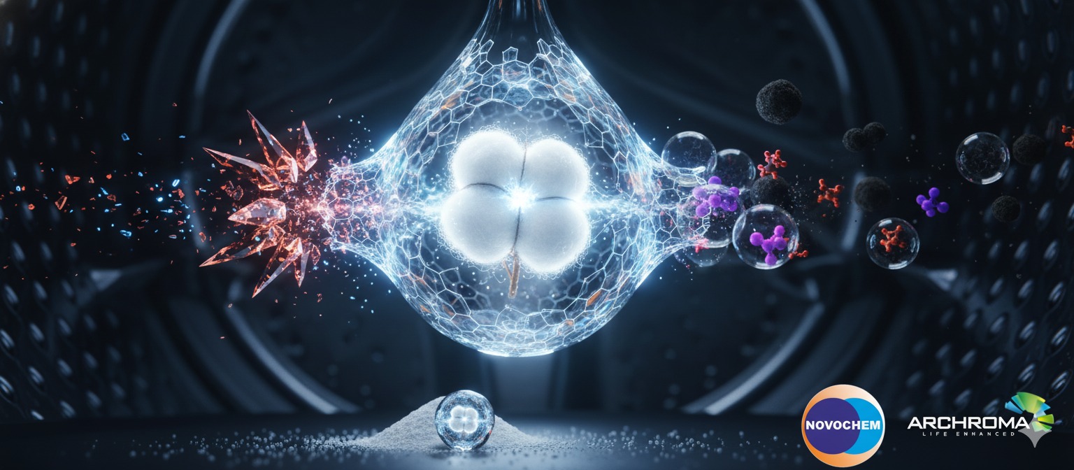 A laboratory setting representing chemical innovation for polymers